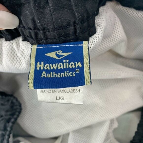 Hawaiian Authentics Swim Trunks Gray Green Plaid L - Picture 6 of 6